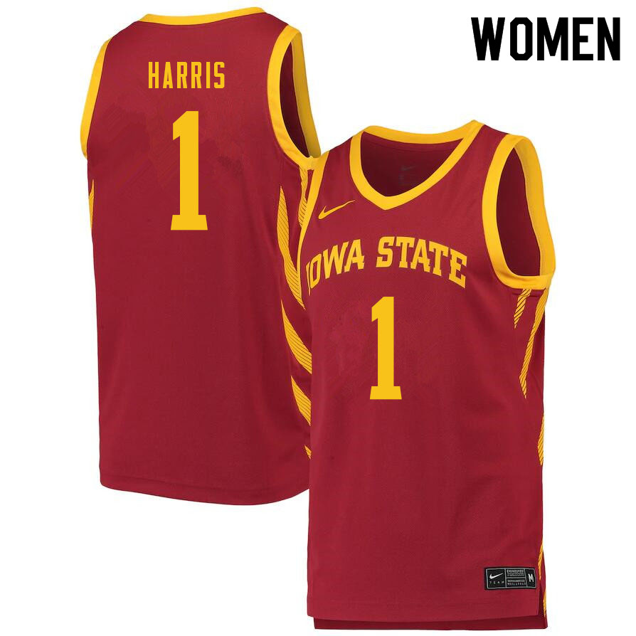 Women #1 Tyler Harris Iowa State Cyclones College Basketball Jerseys Sale-Cardinal - Click Image to Close